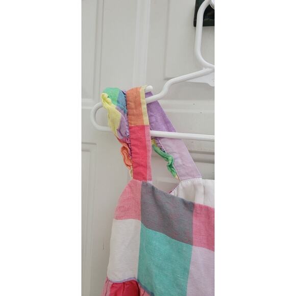 Gap Kids Summer Plaid Ruffle Tank Criss Xross Back Dress Size Small 6/7 - Picture 2 of 6